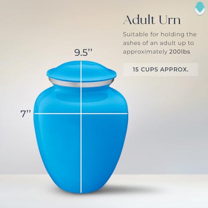Geturns Embrace Adult Personalized Picture Cremation Urns for Human Ashes I Large Photo Racing Blue Funeral Urn for Men and Women I 200 lbs - color: Racing Blue