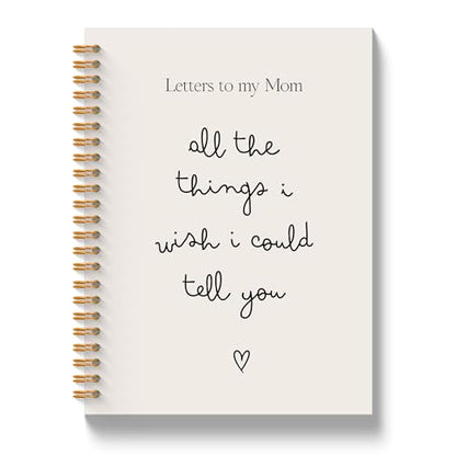 JLLBF Letters to My Mom Spiral Notebook, Grief Journal Notebooks for Loss of Mom, Sympathy Gifts for Loss of Mother, Remembrance Bereavement Gift Journal Notebook, 5.5x8.3 Inch - color: Letters To Mom 01