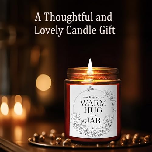 Sending Hug Gifts for Women Men - Warm Hug Candle - Relaxation Get Well Sympathy Gift Anxiety Stress Relief - Gift for Her Bestie Best Friend Coworker - Lavender Eucalyptus Soy Calming Candle - color: Warm hug-lavender eucalyptus