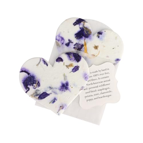 24 Favor Set, Purple Butterfly Gift Wrap Tag w/Wildflower Seeds | Writable Gift Wrap Tags for Baby Showers, Wedding Gifts, Mom's Birthday Present, Party Favors, DIY Crafts, & Life Events - color: Purple Heart, size: 24 Count