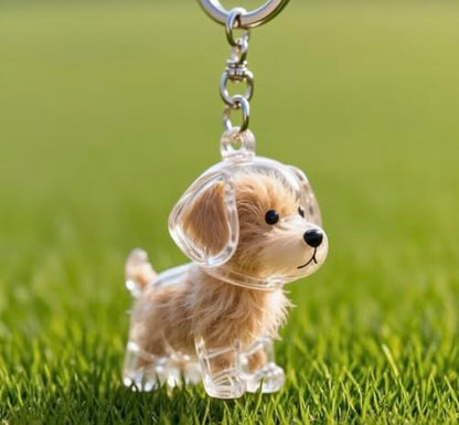 Dog Hair Collector Keychain Charm Memorial Storage Box, Transparent Bottle for Pet Hairs Keychain, Pets Fur Keepsake Keyring for Collecting Hair, Portable Pet Memory Capsule(1) - style: H