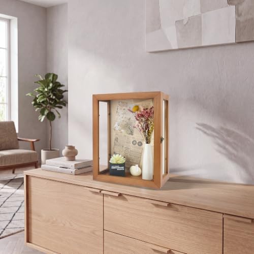 11x14x6 Extra Deep Shadow Box with 3 Removable Panels,Carbonized - color: Carbonized, size: 11x14x6