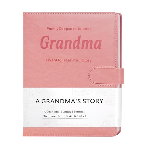 Artmag Grandma's Life Story Journal with 250+ Prompt Questions, Family Keepsake Book Leather Cover for Grandma to Share Her Memories for Birthday Mother's Day Christmas (Pink) - style: Grandma's Life Story Journal （Pink）