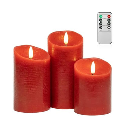 ANGELLOONG Red Candles, Flickering Flameless Candles with Remote - color: Red