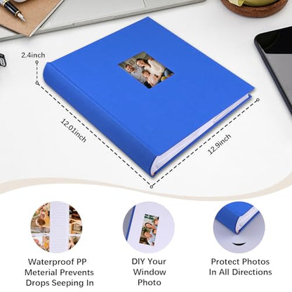 Photo Album 4x6 Vertical 600 Photos with Writing Space, Blue - color: Blue