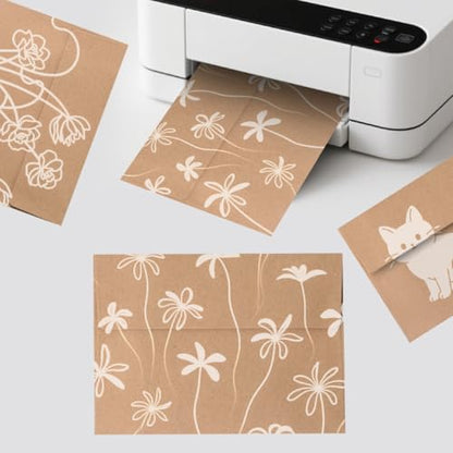 30 Sets A4 Cards & Envelopes 4x6, Kraft Blank Folded Cards Rustic Wedding - color: Kraft, size: 30 Pack A4 (4.72x6.50in) Cards and Envelopes