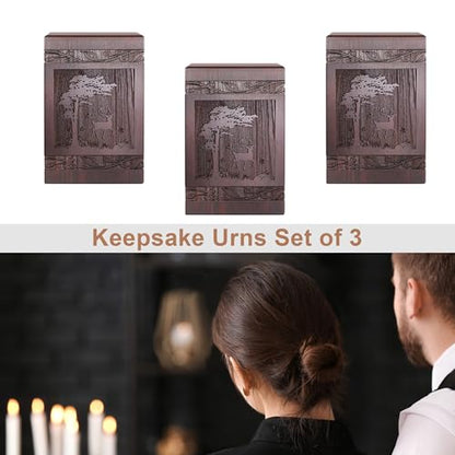 DGDCDV Cremation Small Keepsake Urn for Ashes Set of 3 Mini Urn 20 Cu in - size: Small Set 3