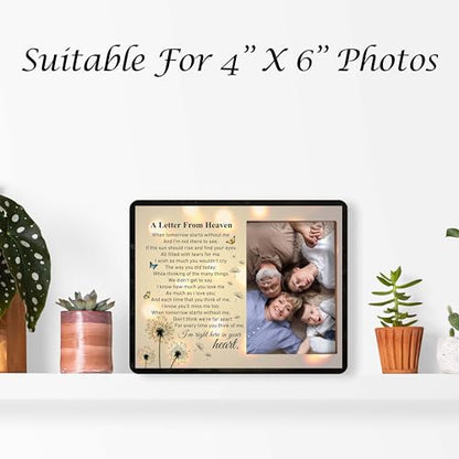 Memorial Pictures Frame, A Letter From Heaven Photo Frame, Sympathy Gifts For Loss Of Loved One, Farmhouse Home Living Room Bedroom Decoration -b31