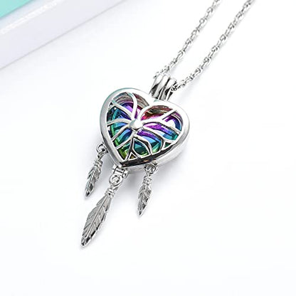 shajwo Dream Catcher Urn Necklace for Ashes - color: Rainbow-Purple