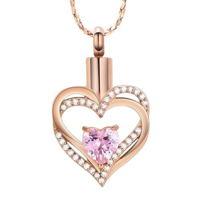 shajwo Cremation Jewelry Heart Urn Necklace for Ashes of Loved One - color: Customize