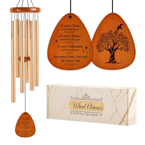 Aurahouse Christian Gifts for Women Men, 36'' Bible Verses Wind Chimes, Religious Christian Birthday Gifts, Inspirational Spiritual Faith Based Gift for Women Men Mom Friend Sister - size: 36 in