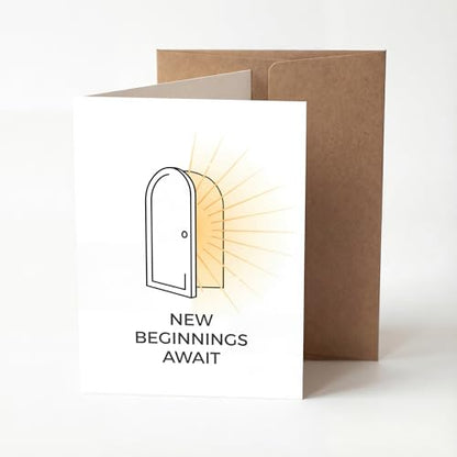 Minimalist Sympathy Card, Open Door New Beginnings - color: Sympathy Card 009