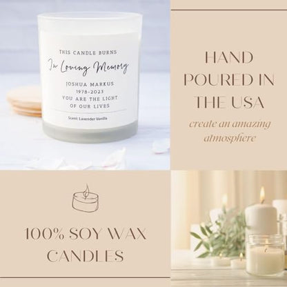Personalized Memorial Candle Gift | Celebration of Life | Happy Heavenly Birthday | Sympathy Loss of Mother Father | Grief Sympathy and Condolence Gift for Loss of Loved One Mom Dad Brother Remebrance