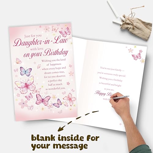 Funny & Heartfelt Birthday Card for Daughter-in-Law - Wonderful Greetings from Mother-in-Law, Birthday Wishes for Family - color: Daughter-in-Law