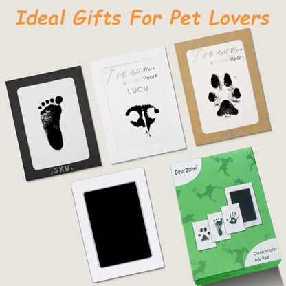 DeerZone Inkless Paw Print Kit,Dog Paw Print Kit,Dog Nose Print Kit - color: Black, size: Medium-Large 4 Pack