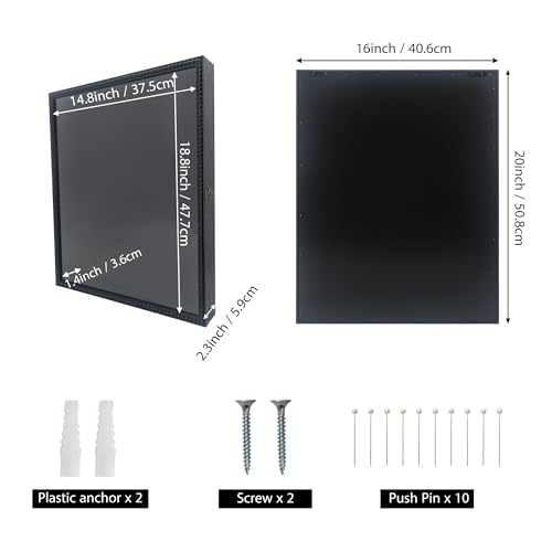 FramePro Large Shadow Box Black 16x20 Front Open with Hinge Beaded Designed, Graduation Cap and Gown Picture Keepsake Box with Linen Back - color: Black, size: 16x20