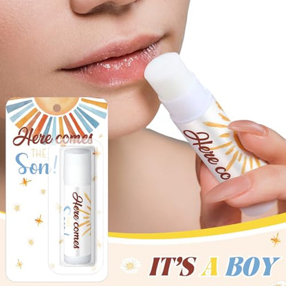 30 Pack Here Comes the Son Baby Shower Favors Games Prizes Party Gifts Bulk Sunshine Lip Balms for Winners Adults Guests Gender Reveal Favors Decorations Baby Shower Souvenirs Gift Bags Stuffers - style: Here Comes the Son