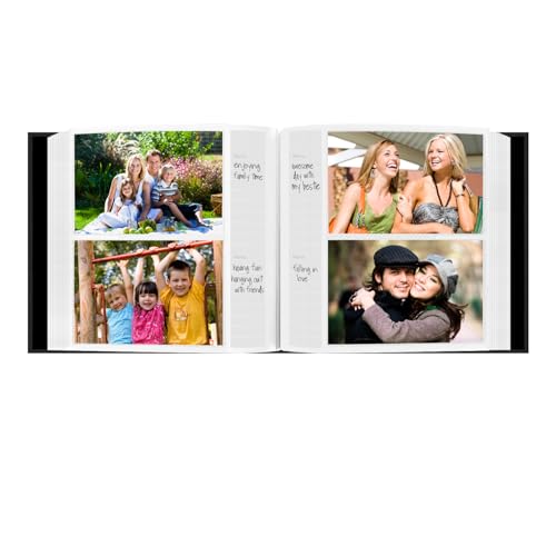 Fabric Frame Cover Photo Album 200 Pockets Hold 4x6 Photos, Deep Black - color: Deep Black, size: 4" x 6" (Pack of 1)