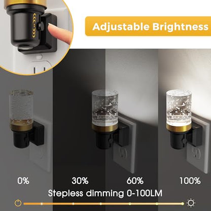 L LOHAS LED Night Light, 2 Pack Dimmable Night Lights Plug into Wall - color: Bubble-5000K, size: 2 Pack