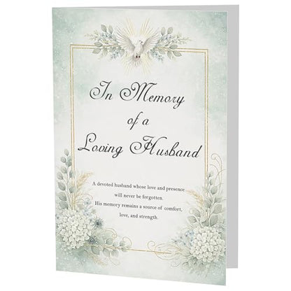 Loss of Husband Sympathy Card with Printed Verse Bereavement Wishes