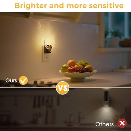 L LOHAS LED Night Lights Plug into Wall, Dusk to Dawn Sensor - color: Rotating Bubble-3000K, size: 2 Pack