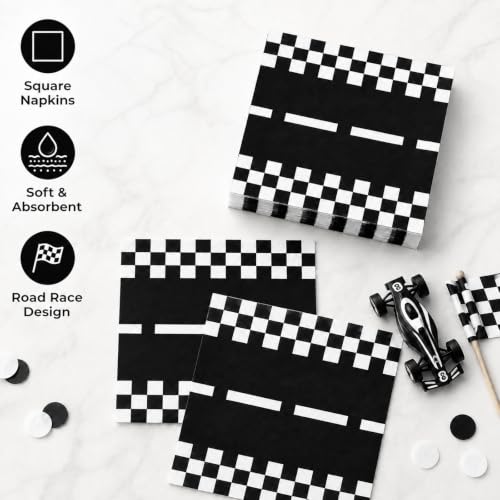 40 Pcs Race Car Plates and Napkins Set, Large 9 Inch Party Plates - color: Race Car