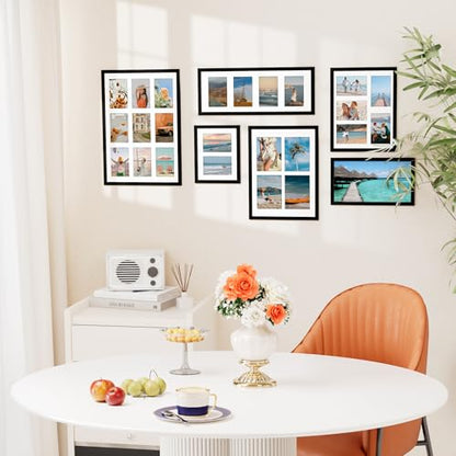 Vittanly 8x10 Collage Picture Frame, Displays 2Pcs 4x6 Pictures, Black - color: Black, size: 8x10