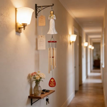 Thank You Gifts for Women,35.6" Wind Chimes with Thank You Figurine | Sympathy Gifts for Loss of Mom Father Husband,Deep Tone Wind Chimes,Soothing Remembrance Windchime for Outdoor Garden Patio