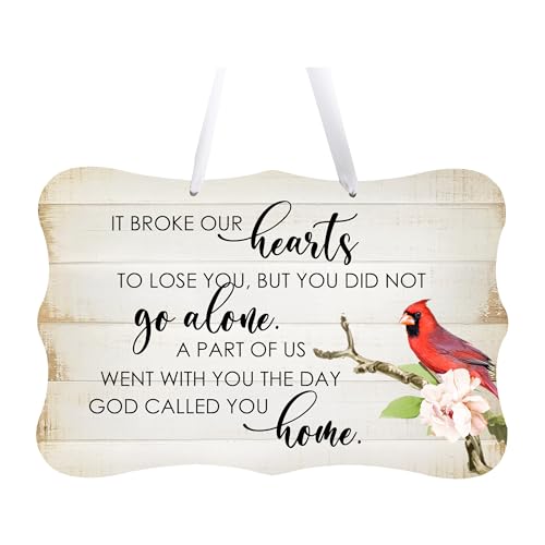 LifeSong Milestones Memorial Wall Hanging Signs Bereavement Keepsake Condolence Funeral Gift For Loss of Loved One 8x12 (It Broke Our Hearts To Lose (White)) - color: It Broke Our Hearts To Lose (White)