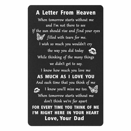 ENGZHI Sympathy Card for Loss of Father - A Letter from Dad In Heaven - style: Memorial Dad