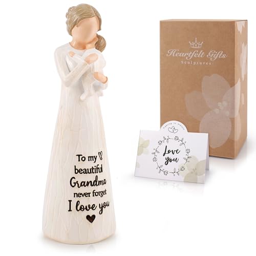 Grandma Gift from Grandson, Grandma Birthday Gifts, Grandma Figurines - color: White-grandma