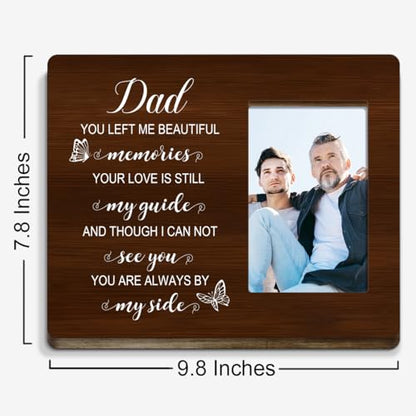 You Left me Beautiful Memories Wood Picture Frame,Memory Gifts for Loss of Dad,Memorial Gift for Loss of Dad,Sympathy Gifts Condolences Gift - style: Dad-1