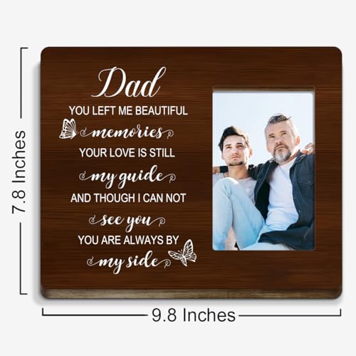 You Left me Beautiful Memories Wood Picture Frame,Memory Gifts for Loss of Dad,Memorial Gift for Loss of Dad,Sympathy Gifts Condolences Gift - style: Dad-1