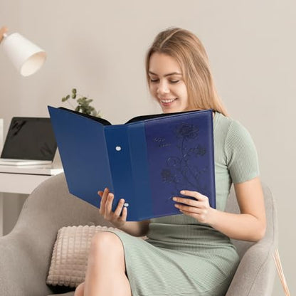 Artmag Photo Album 4x6 300 Photos, Extra Large Capacity Leather Cover Wedding Family Photo Albums Holds 300 Horizontal 4x6 Photos(Blue) - color: Blue, size: 300 Pockets