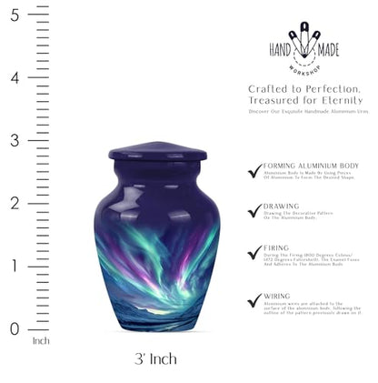 Northern Lights Cremation Urns - Keepsake for Human Ashes - Ashes Urn Adult - Cremation Urns for Men - Burial Urns for Ashes - Urns for Ashes Adult Male (3 INCH Pack of 4) - size: #4 (Set of 4)