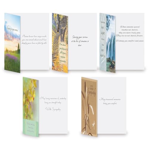 Current Condolences Card Set, Set of 40 | Mega Sympathy, 40 Count, 20 Designs, 5" x 7" Folded, Envelopes Included, Bulk Pack - style: Mega 1