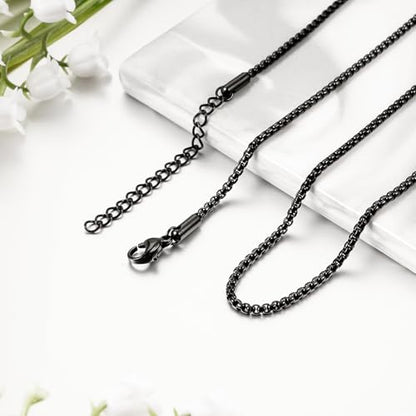 Abooxiu Replacement for Cremation Jewelry Stainless Steel Chain Necklace for Men Women Black