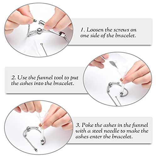 constantlife Stainless Steel Cremation Bracelet for Ashes - Transparent Glass Tube Urn Bangle Memorial Jewelry for Men Women - color: Silver-1