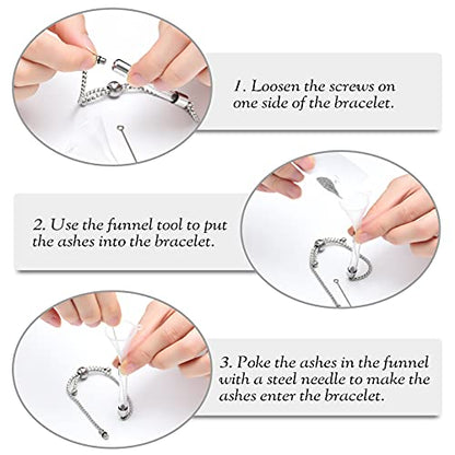 constantlife Stainless Steel Cremation Bracelet for Ashes - Transparent Glass Tube Urn Bangle Memorial Jewelry for Men Women - color: Silver-1
