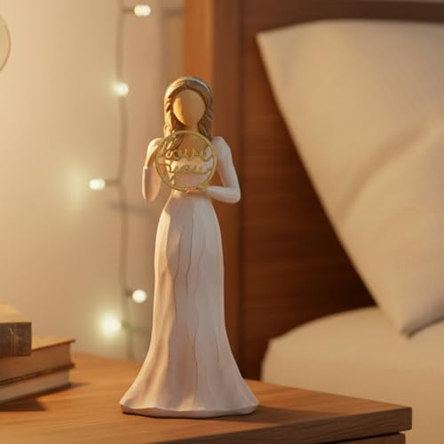 NAN ZAI NAN FANG Love You Gifts for Women Friends Coworkers | Thank You Mom Volunteer Pastor Teacher Appreciation Gifts 6.7" Resin Sculpted Hand-Painted Figurines Home Decor - style: Love You