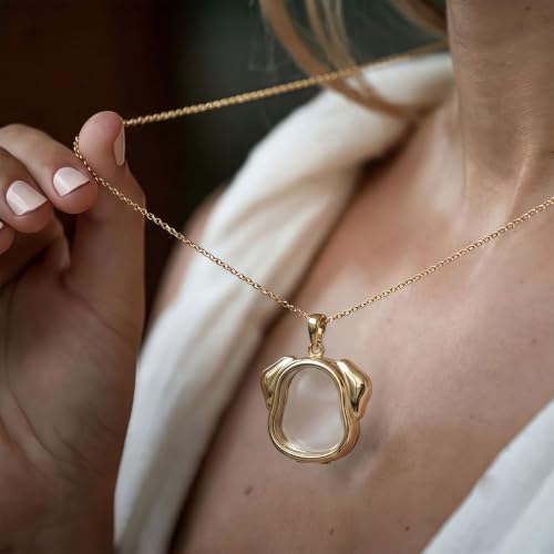 Dog Fur Keepsake Necklace, Dog Shaped Locket for Fur Hair, Copper Glass Pet Memorial Pendant, Pet Loss Jewelry Gift (Glass Dog Head - Dog) - color: Dog Shaped Necklace