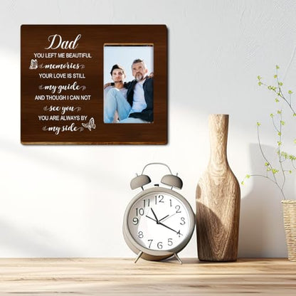 You Left me Beautiful Memories Wood Picture Frame,Memory Gifts for Loss of Dad,Memorial Gift for Loss of Dad,Sympathy Gifts Condolences Gift - style: Dad-1