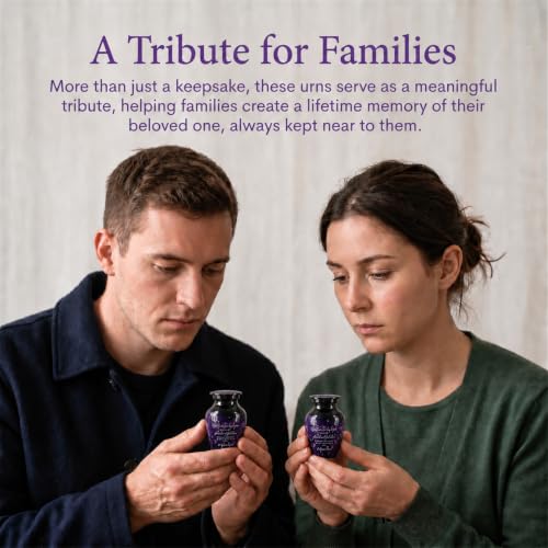 Emvency Urn for Ashes, Mini Metal, Keepsake Sharing Urns, Purple - color: Purple Butterfly