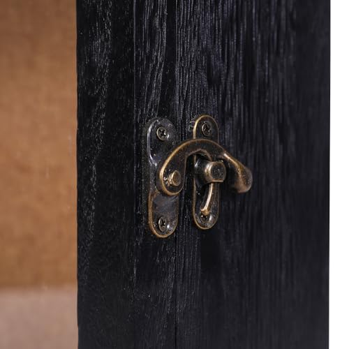 12 x 12 Extra Deep Shadow Box, 4-Inch Exterior Depth, Solid Wood, Black | Solid wood, hinged door, metal latch, extra-deep display for photos, bouquets, pet keepsakes, baby items and wedding mementos - size: 12x12