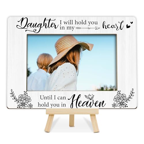 Memorial Gifts Loss of Daughter, Sympathy Picture Frame, Remembrance Gifts Wooden Photo Frame with Easel, 4x6 Bereavement Picture Frame for Tabletop Display - G08 - style: Loss of Daughter