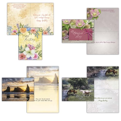 It's Your Birthday KJV Cards, 24 Count | Cheerful Birthday Greetings With KJV Scripture And Envelopes Make Celebrations More Meaningful And Memorable