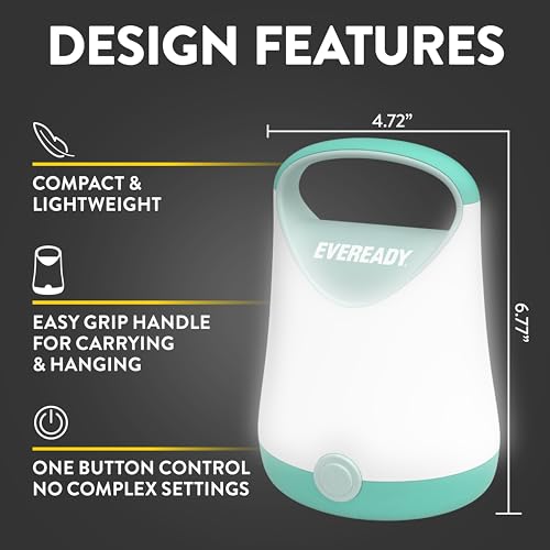 Eveready LED Camping Lantern X-250 (2-Pack), Super Bright Tent Lights, Rugged Water Resistant LED Lanterns, 100 Hour Run-time (Batteries Included), Teal - color: Teal, size: 2-Pack