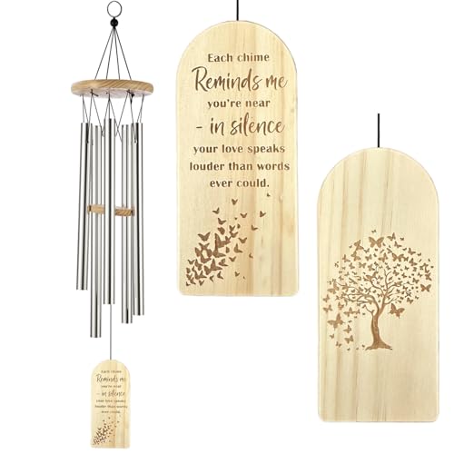Memorial Wind Chime for The Loss of Loved One, Sympathy Gift for Loss of Mother Father Husband Grandpa Grandma, Outside Home Decor, Windchime for Remembrance, Gift for Funeral (Design #1) - color: Design #1