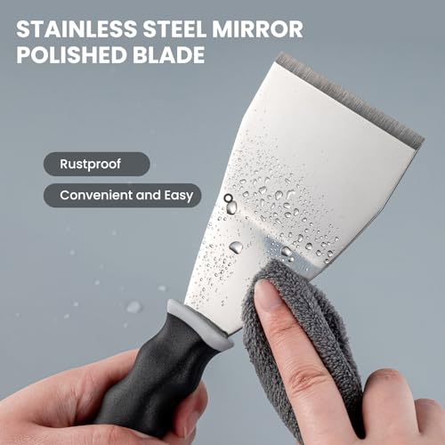 Mister Rui 2 Pack 3" Bent Heavy Duty Scraper, Hammer End with Pole Socket | Heavy-duty bent scraper set, 2pc. 3" blade for paint removal and surface repair. Hammer end, pole socket for extension pole - color: Gray-2 Pack