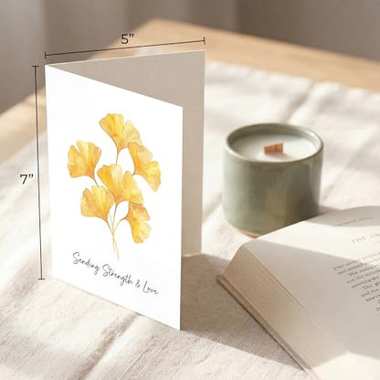 Sympathy Card, Watercolor Ginkgo Leaf Get Well - color: Sympathy Card 006